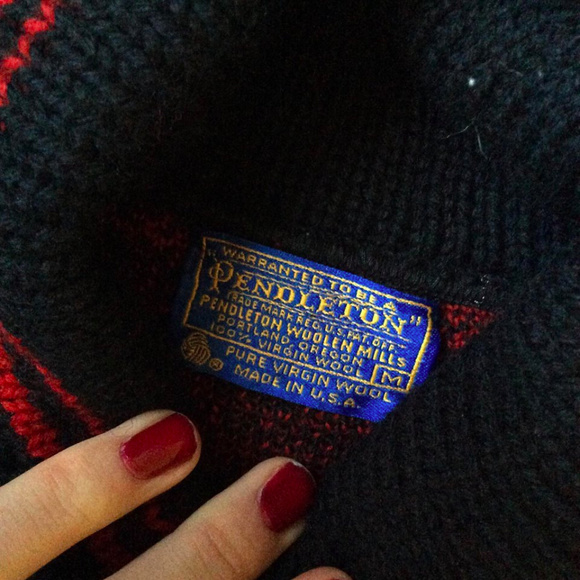 VTG Pendleton Red Plaid Pullover Sweater M - Picture 3 of 7